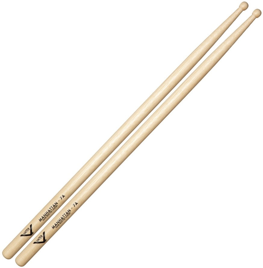 VATER Hickory - 7A Manhattan - Wood Tip Drum Sticks - VH7AW