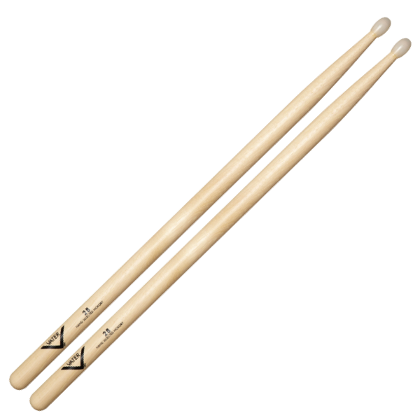 Vater Hickory - 2B Nylon Tip Drum Sticks - VH2BN