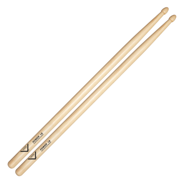 Vater Hickory - Power 1A Wood Tip Drum Sticks - VHP1AW