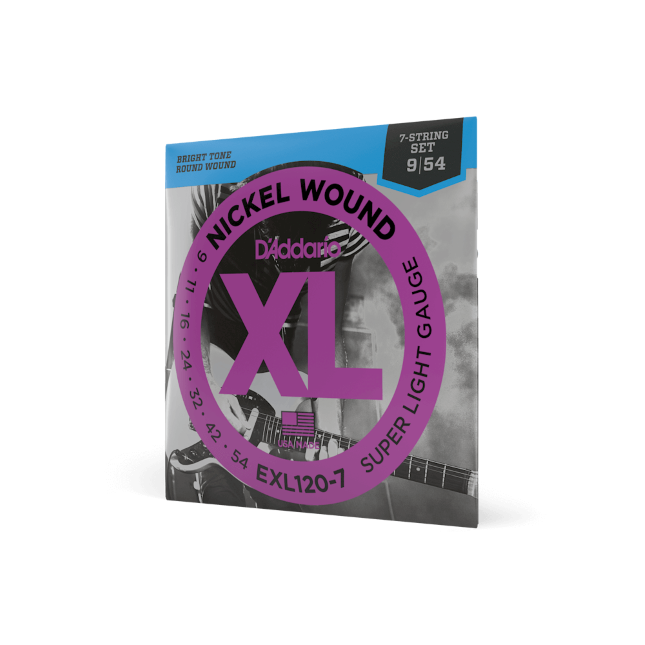 D’Addario 09-54 Super Light 7-String, XL Nickel Electric Guitar Strings