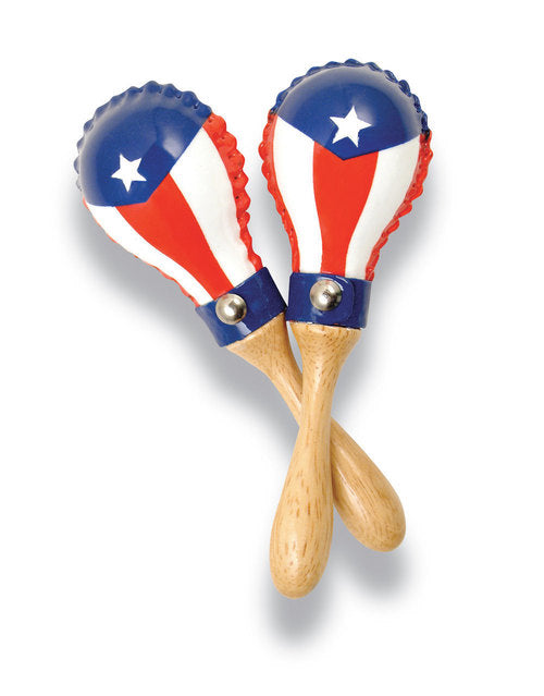 Latin Percussion LP285-PR Mini Rawhide Maracas Puerto Rican Flag