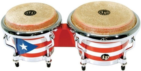 Latin Percussion LPM199-PR Mini Tuneable Bongos (Puerto Rican Flag)