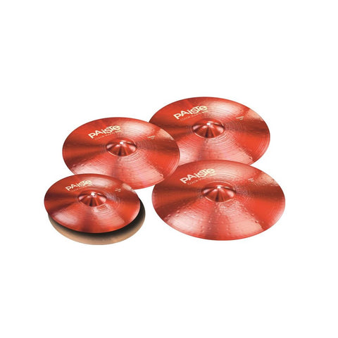Paiste 900 ColorSound Series - Enhanced Med 4PC Cymbal Set (Red) - P9REDEVENSET