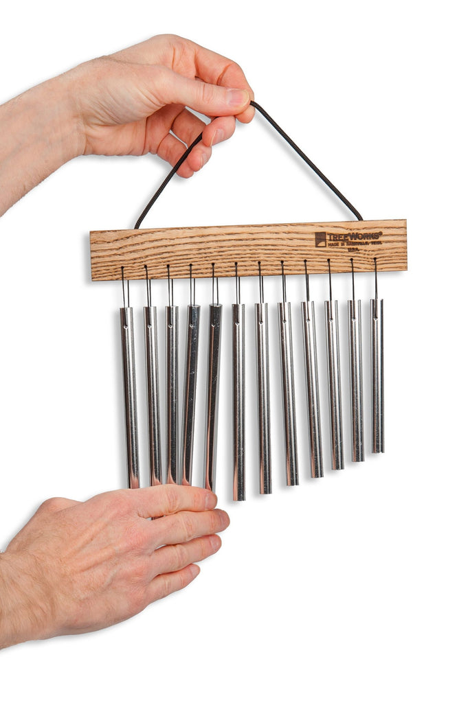 Treeworks 12 Bar Hand Held Chime with Braided Cord Handle - TRE415