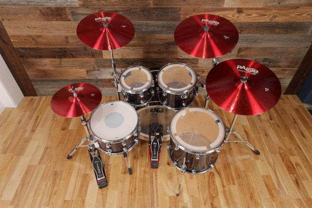 Paiste 900 ColorSound Series - Enhanced Med 4PC Cymbal Set (Red) - P9REDEVENSET