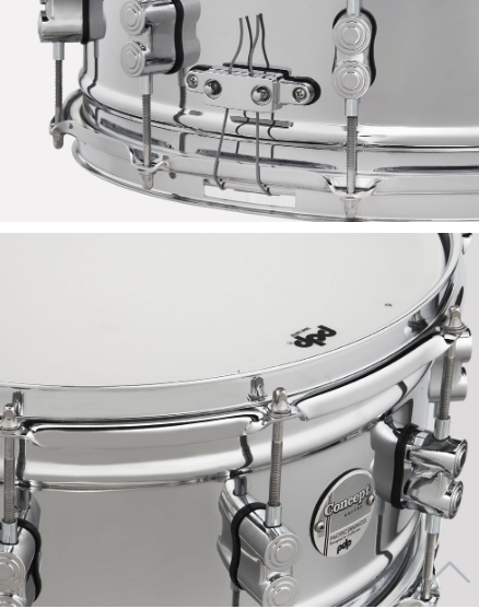 PDP Concept Metal Chrome over Steel 14x6.5”  Snare Drum PDSN6514SSCSC