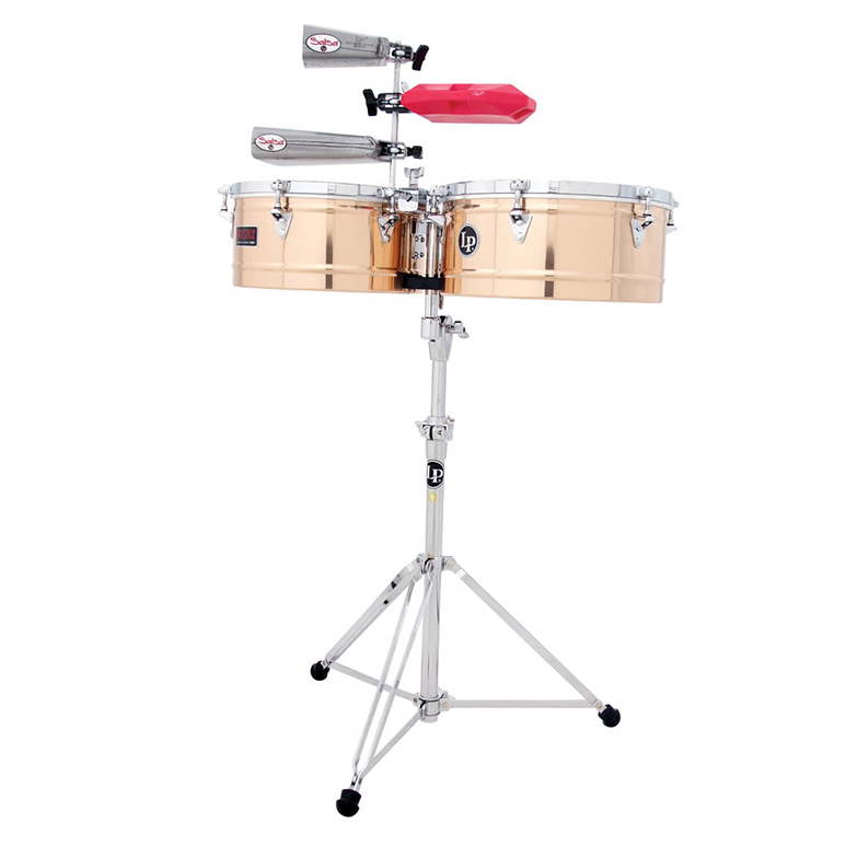 This is a picture of a LP Prestige Timbales 14'' & 15'' Bronze