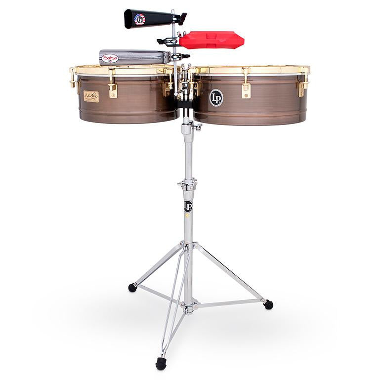 This is a picture of a LP Signature Timbales Karl Perrazo Antique Bronze