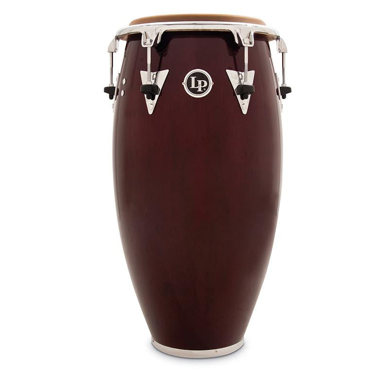 This is a picture of a LP Classic Wood Top Tuning 12 1/2'' Tumba Dark Wood Chrome Hardware