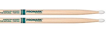 This is a picture of a ProMark TXR7A Hickory 7A "The Natural" Nylon Tip Drum Sticks