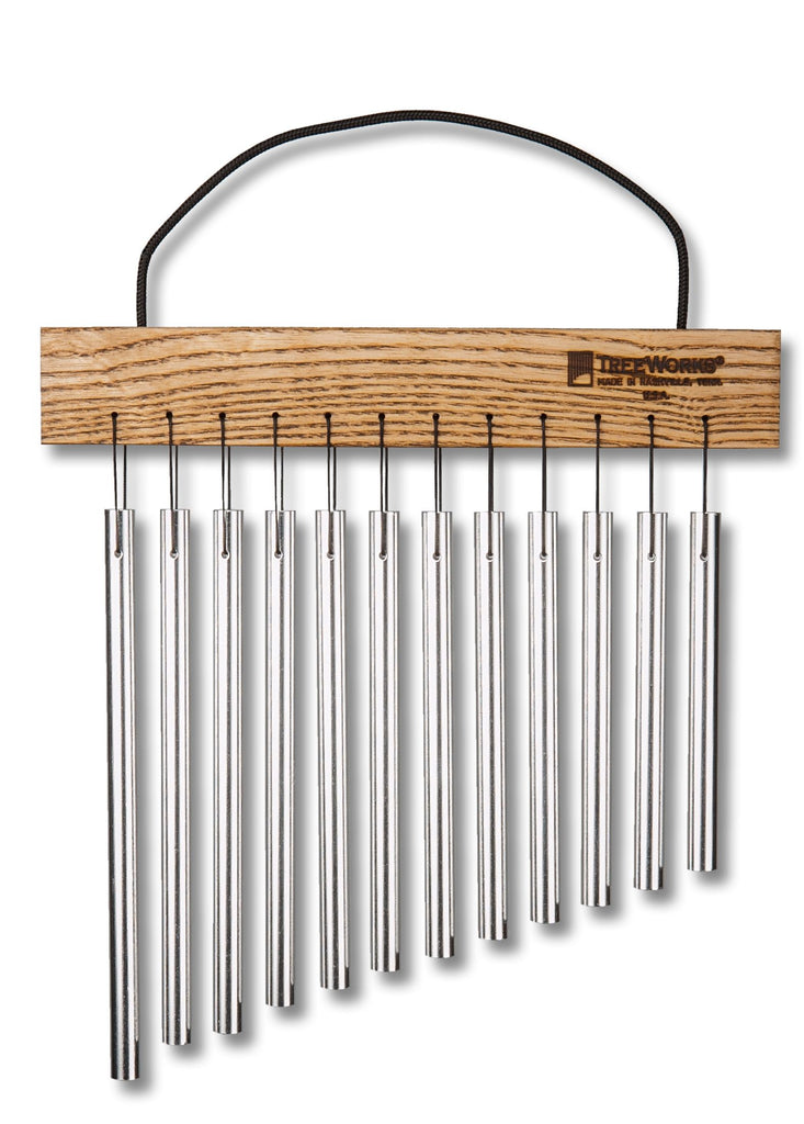 Treeworks 12 Bar Hand Held Chime with Braided Cord Handle - TRE415