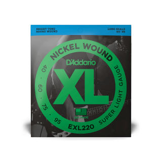 D’Addario 40-95 Super Light, Long Scale, XL Nickel Bass Strings
