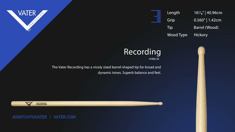 Vater VHRECW Recording Drum Sticks