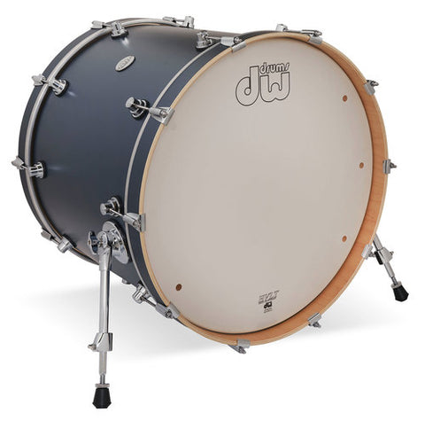 DW Design Series 22"x18" Maple Bass Drum In Blue Slate