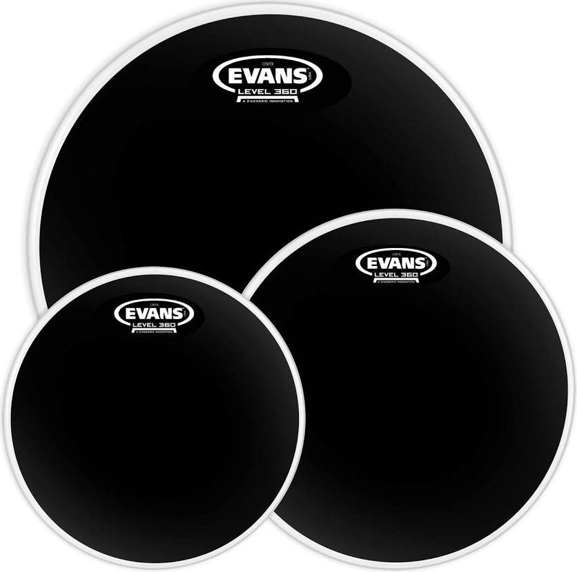 Evans Black Chrome Tompack, Rock (10 inch, 12 inch, 16 inch) | BW Drum Shop