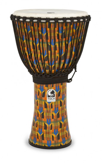Toca 14" Djembe SFDJ-14K Freestyle Rope Tuned Kente Cloth with Bag