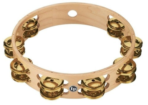 Latin Percussion LP380B-BR Double row 10" Professional Tambourine (Brass Jingles)