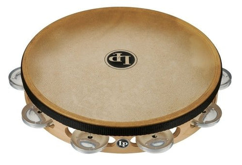 Latin Percussion LP383-AL Single Row row 10" Tambourine With Head (Aluminium Jingles)