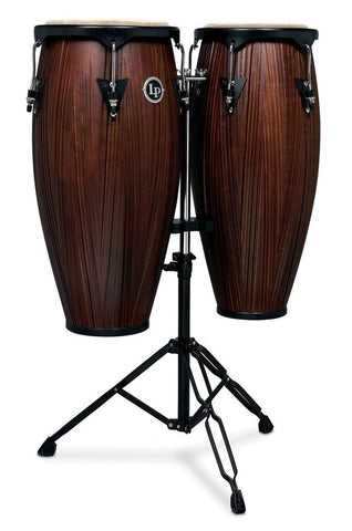 LP City LP646NY-CMW Wood 10'' & 11'' Carved Mango Conga Set