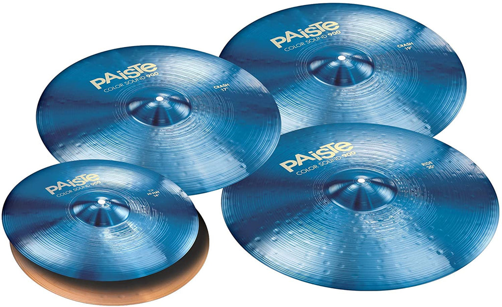 Paiste 900 ColorSound Series - Extended Med 4PC Cymbal Set (Blue) - P9BLUEVENSET