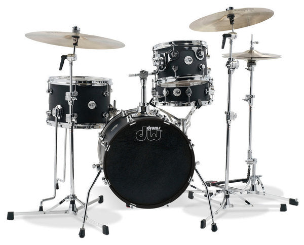 DW Design Series Mini-Pro Shell Pack with 18" Bass Drum, Black Satin