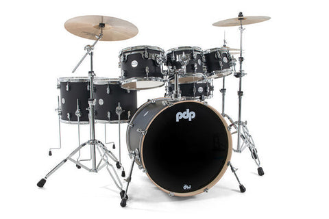 PDP by DW Drum Set Concept Maple CM7 Satin Black With Hardware
