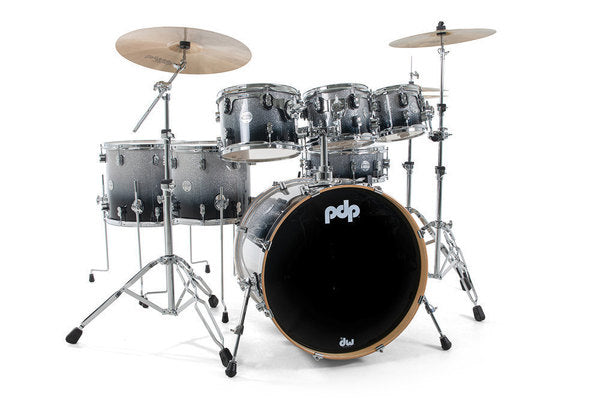 PDP by DW Concept Maple CM7 Drum Kit Inc Hardware in Silver to Black Fade