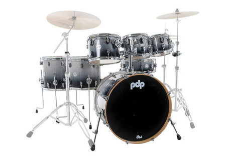 PDP Concept Maple CM7 Silver to Black Sparkle Shells Only