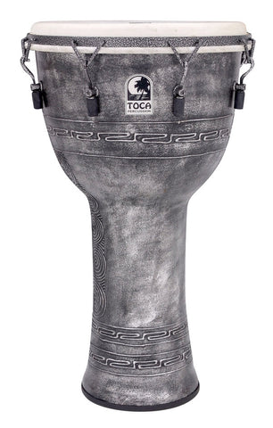 Toca Freestyle Mechanically Tuned 14" Djembe Antique Silver SFDMX-14ASB