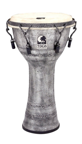 Toca Freestyle Mechanically Tuned 12" Djembe Antique Silver SFDMX-12AS