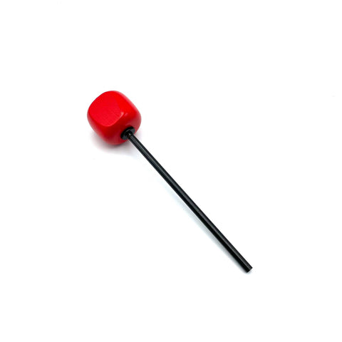 Danmar DA 204R Red Hardwood Bass Drum Beater with Angle Cut – Black Shaft