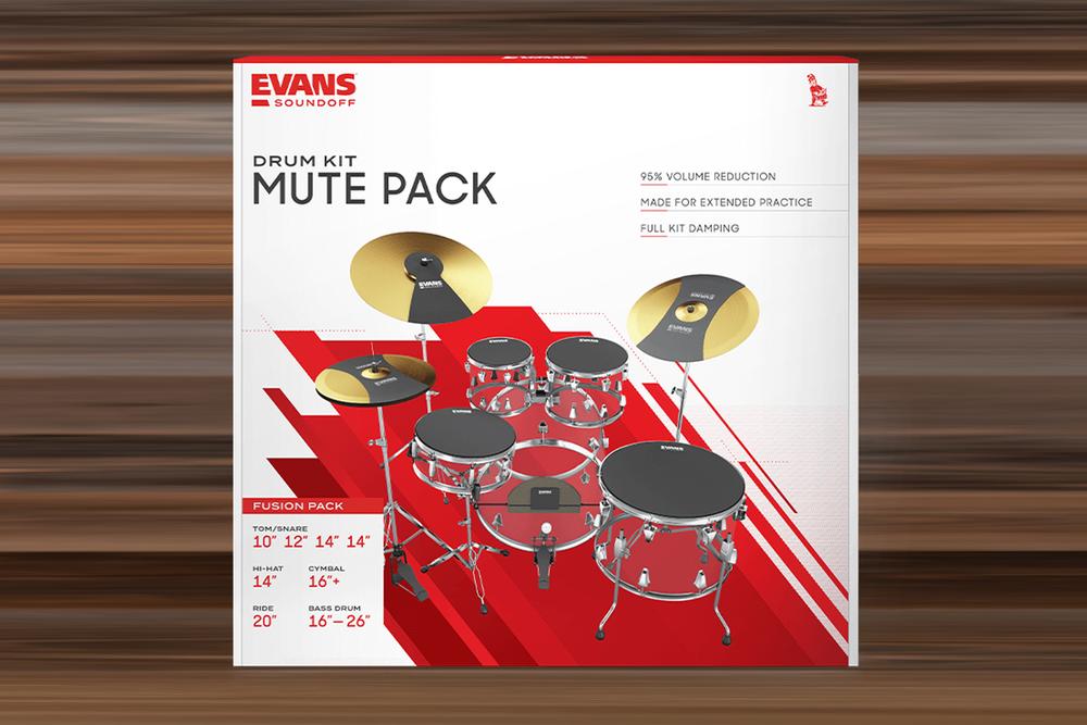 EVANS SoundOff Full Box Set Fusion 10,12,14,14 & Bass and Cymbal Mutes - SOSETFSN