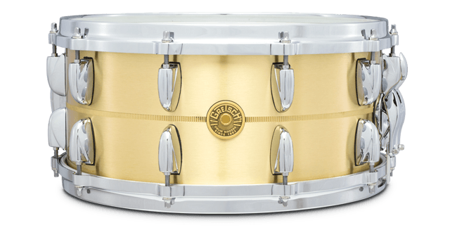 This is a picture of a GRETSCH USA G4000 Snare Drum 14" x 6.5" Bell Brass