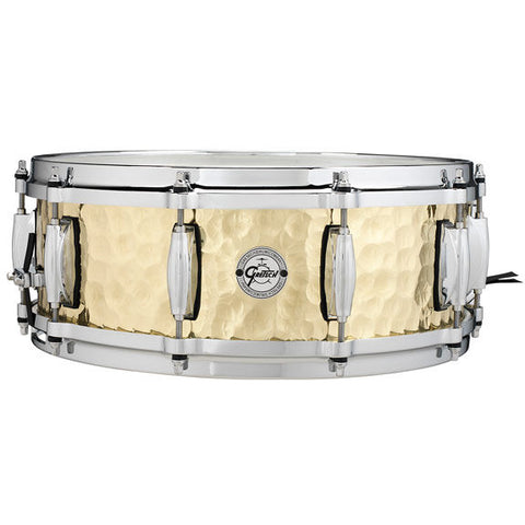 This is a picture of a GRETSCH Full Range Snare Drum 14" x 5" Hammered Brass