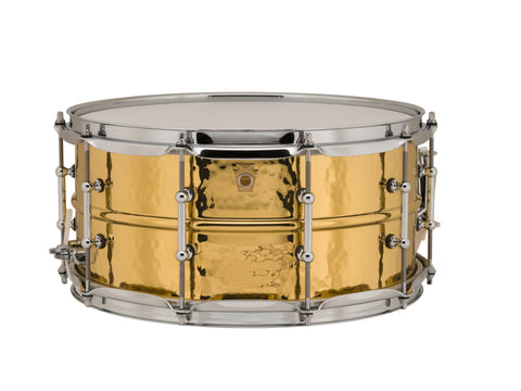 Ludwig LB422BKT Hammered Brass 14"x6.5" Snare Drum