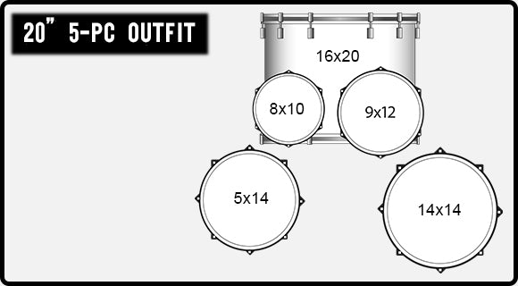 Ludwig Evolution 20" Fusion Drum Kit (Cherry) Including Cymbals LE520010DIR