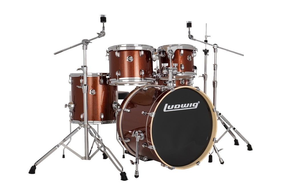 Ludwig Evolution 20" Fusion Drum Kit (Copper) Including Cymbals LE520024DIR