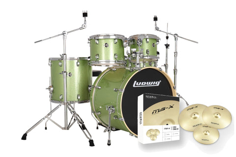 Ludwig Evolution 22" Drum Kit (Mint) Including Cymbals LE522018DIR