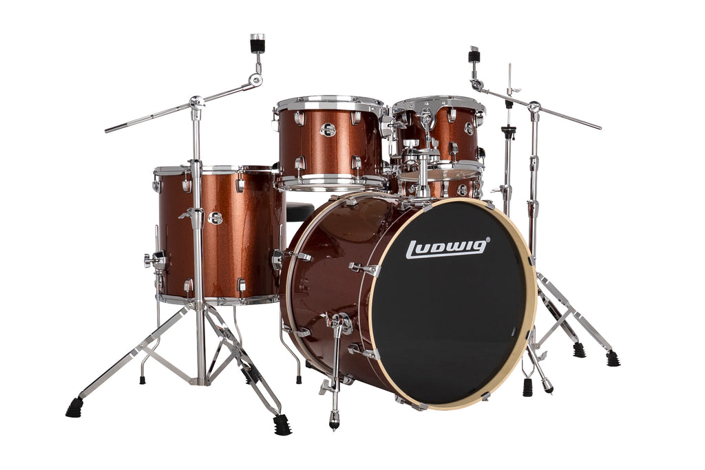 Ludwig Evolution 22" Drum Kit (Copper) Including Cymbals LE522024DIR