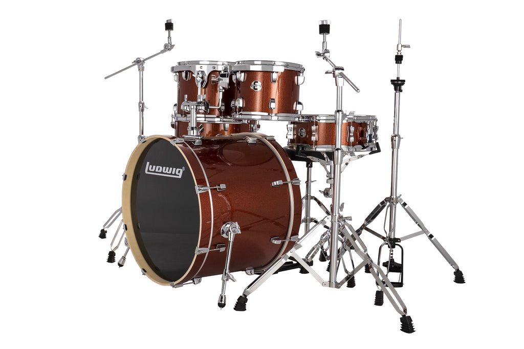 Ludwig Evolution 22" Drum Kit (Copper) Including Cymbals LE522024DIR