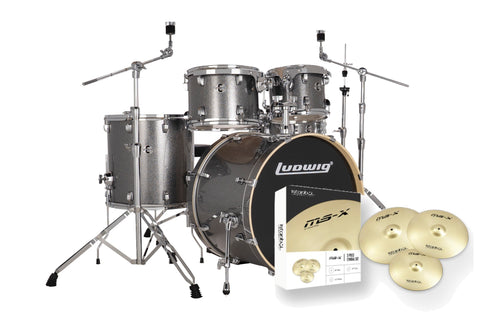 Ludwig Evolution 22" Drum Kit (Platinum) Including Cymbals LE522028DIR