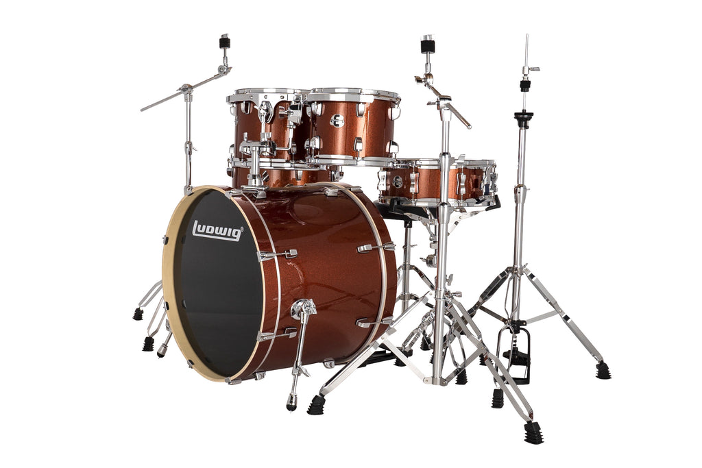 Ludwig Evolution 6 Piece 22" Drum Kit (Copper) Including Cymbals LE622024DIR