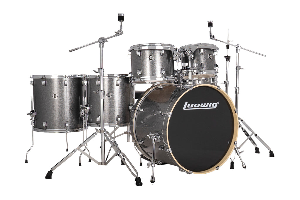 Ludwig Evolution 6 Piece 22" Drum Kit (Platinum) Including Cymbals LE622028DIR