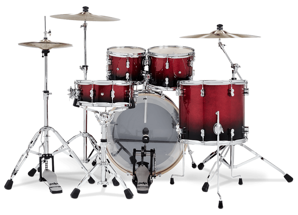 PDP Concept Maple 22" CM5 5pc Shell Pack, Red to Black Sparkle
