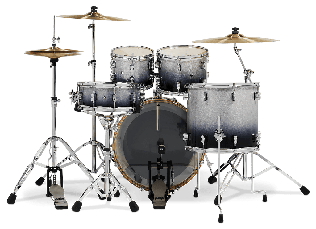 PDP Concept Maple 22" CM5 5pc Shell Pack, Black to Silver Sparkle