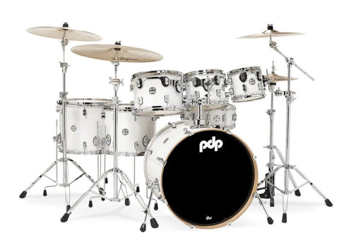 PDP Concept Maple CM7 Pearlescent White 7 Piece Shell Set Drum Kit