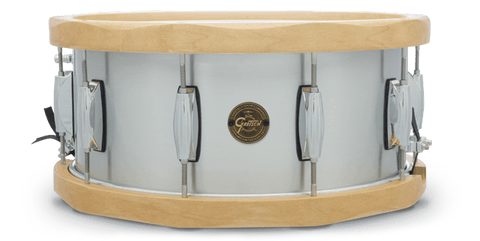 This is a picture of a GRETSCH Full Range Snare Drum 14" x 6.5" Aluminum 13-Ply Hoops