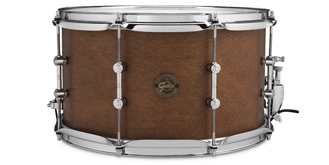 This is a picture of a GRETSCH Full Range Snare Drum 14" x 8" 8-Ply Mahogany
