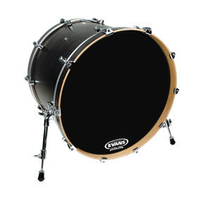 Evans EQ3 Resonant Black Bass Drum Head No Port 20" | BW Drum Shop