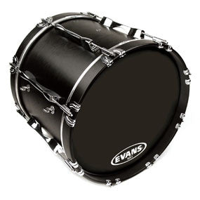 Evans MX1 Black Marching Bass Drum Head 24" | BW Drum Shop